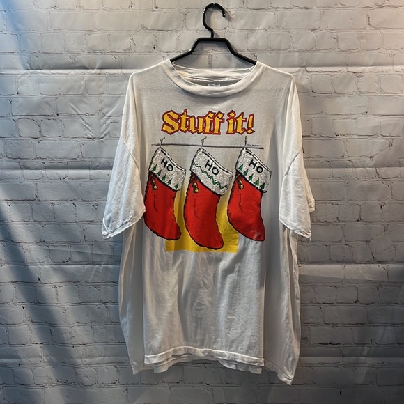 Vintage Christmas T-Shirt / Ho Ho Ho / Sun Sportswear Inc / XL - Picture 10 of 10